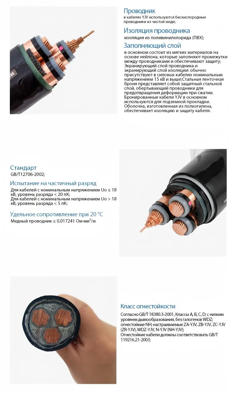 Кабель высокого напряжения YJV 6-6KV-xj (3)